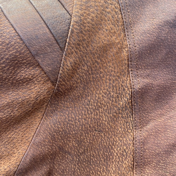 Vintage 80’s brown leather jacket sz Med - Picture 8 of 16